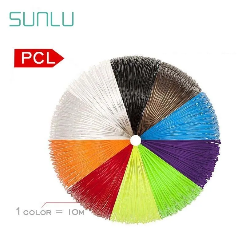 

3D Printer Filament PCL 1.75mm SL-300A/SL-400A/Prince M1 Pen 3D Filament For Children Scribble Total Length 100m 10 Colors