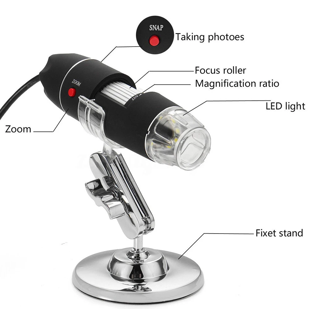 2019 USB микроскоп камера 1600X1000X500 светодио дный X 8 LED электронный цифровой Лупа