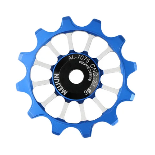 Blue 2 шт MEIJUN 12T положительный и отрицательный зуб MTB дорожный велосипед керамический шкив 7005 Алюминиевый сплав задний переключатель подшипника колеса - Цвет: Blue