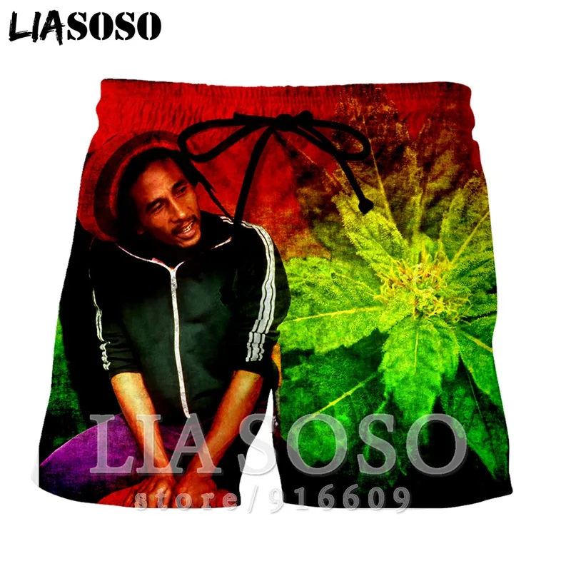 Модные Повседневные аниме шорты в стиле панк для отдыха Рок Боб Марли мужчин