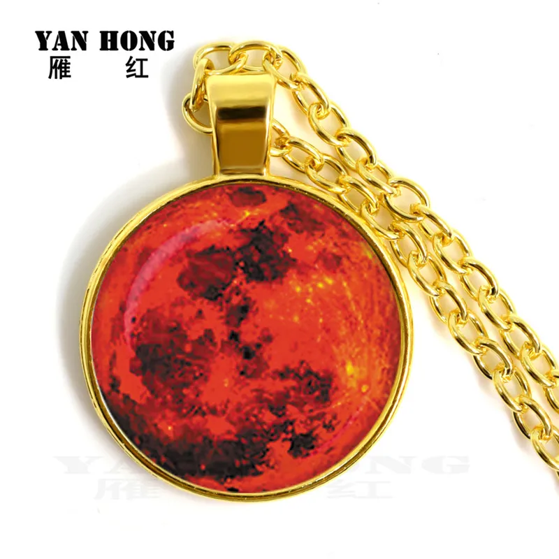 

14 pieces / set of glass crystal necklace black hole light moon planet 25mm round sweater Necklace pendant. Friends'Birthday Gif