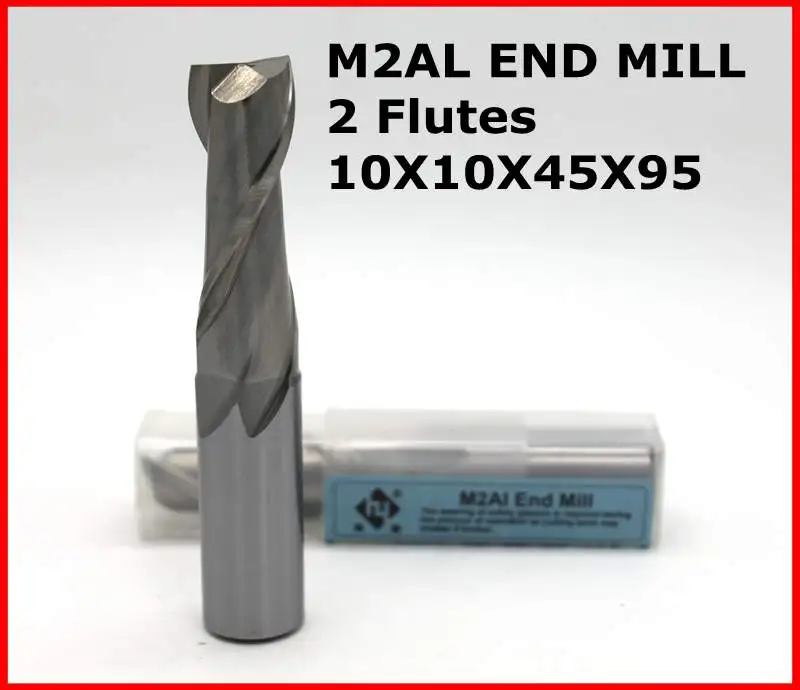 

Фрезы 10*10*45*95 из 2 флейт HSS M2AL торцевая фреза диаметром 10 мм фрезерный станок с ЧПУ инструменты фрезы
