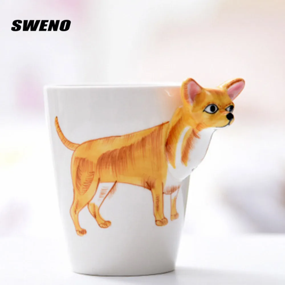 Творчество Мода 3D ручная роспись Керамика кружки чисто ручной росписью милые