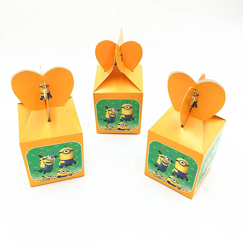 6 шт./лот коробки для конфет с миньонами Детские вечерние дня рождения детские