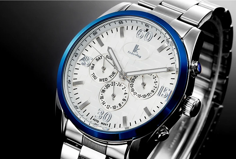 IK цветные автоматические механические часы с отображением даты недели 24 часа
