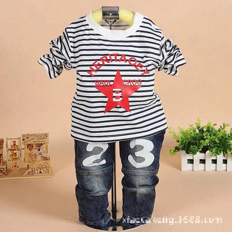 Boys 3pcs Set New Year Costumes For Kids High Quality Jeans Coat Cotton T Shirt And Long Pants Toddler Clothing |