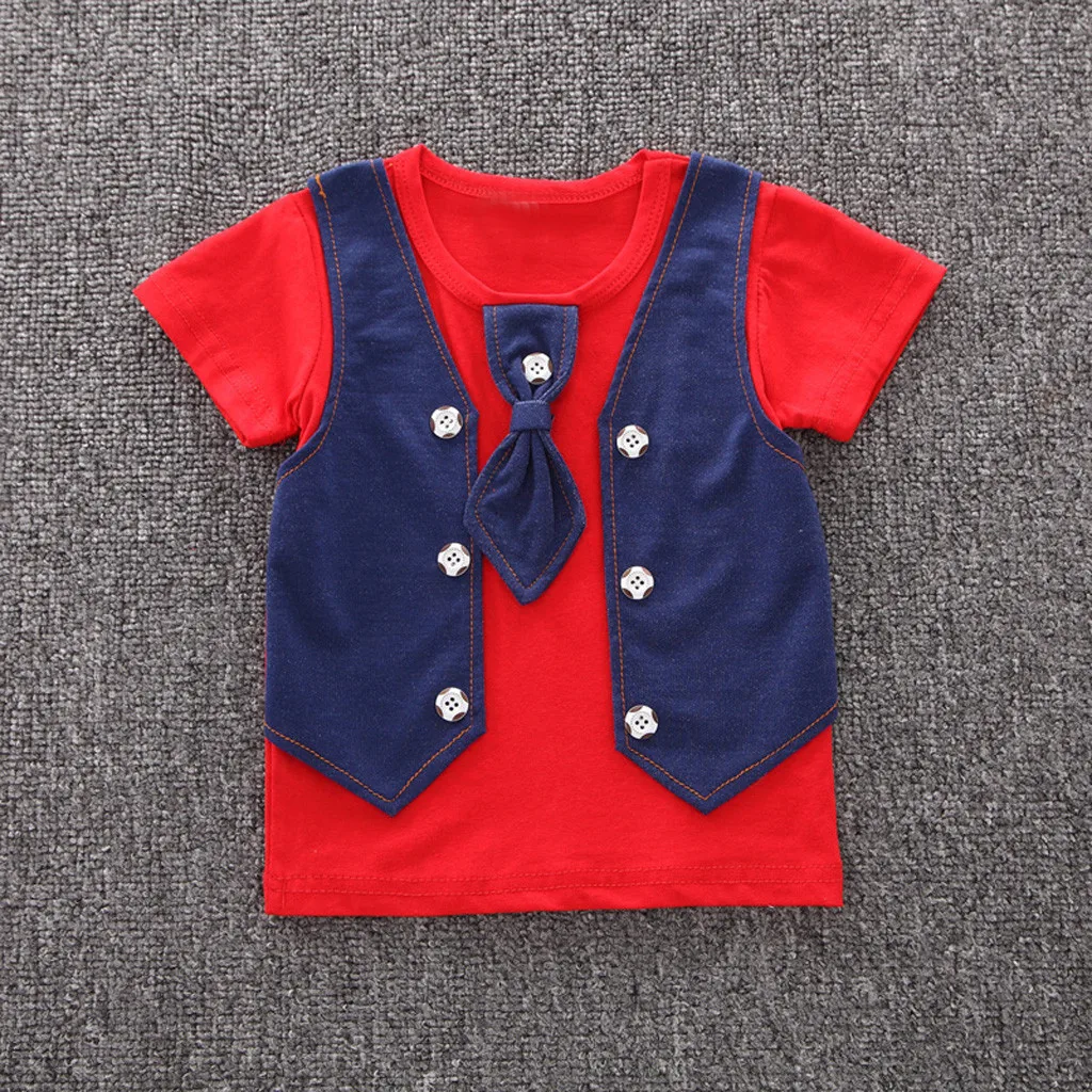 2019 Summer Kids Boys Clothes Gentleman Suit For Baby Boy Children Clothing Set 2pcs T Shirt Shorts Pants Outfit 1 2 3 Years | Детская
