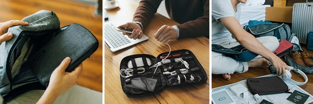 BAGSMART электронные аксессуары упаковочные органайзеры для наушников USB SD карта зарядное устройство кабель для передачи данных Дорожная сумка пакет костюм чехол Чехол