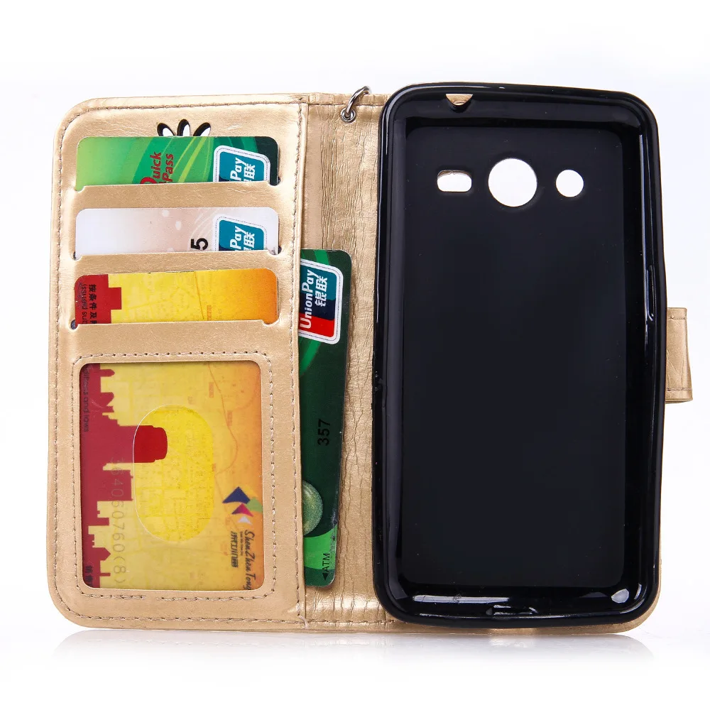 Для Samsung Galaxy Core 2 g355h G 355 H g355 Case бабочка кожаный бумажник флип чехол для galaxy core2 Coque