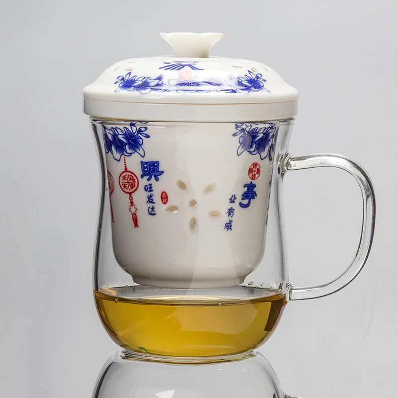 Фарфоровая чашка для кофе чайная с крышкой чайник керамическая чая посуда