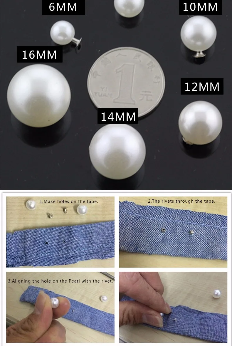 Новое поступление 30 шт./компл. жемчужные заклепки пуговицы для ткани штаны шляпа