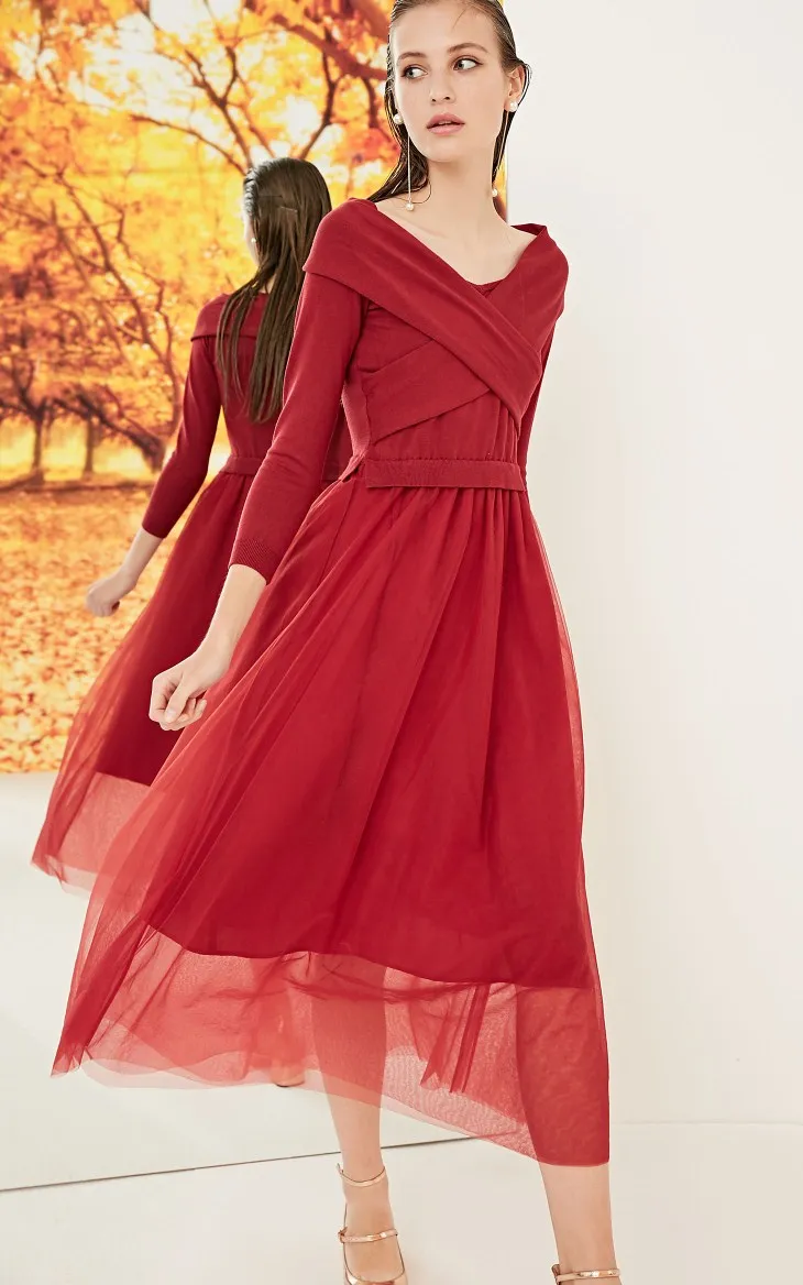 Vero Moda трикотажные Gauzy Splice 3/4 рукава Макси/длинное платье Вечерние платья | 31837C530