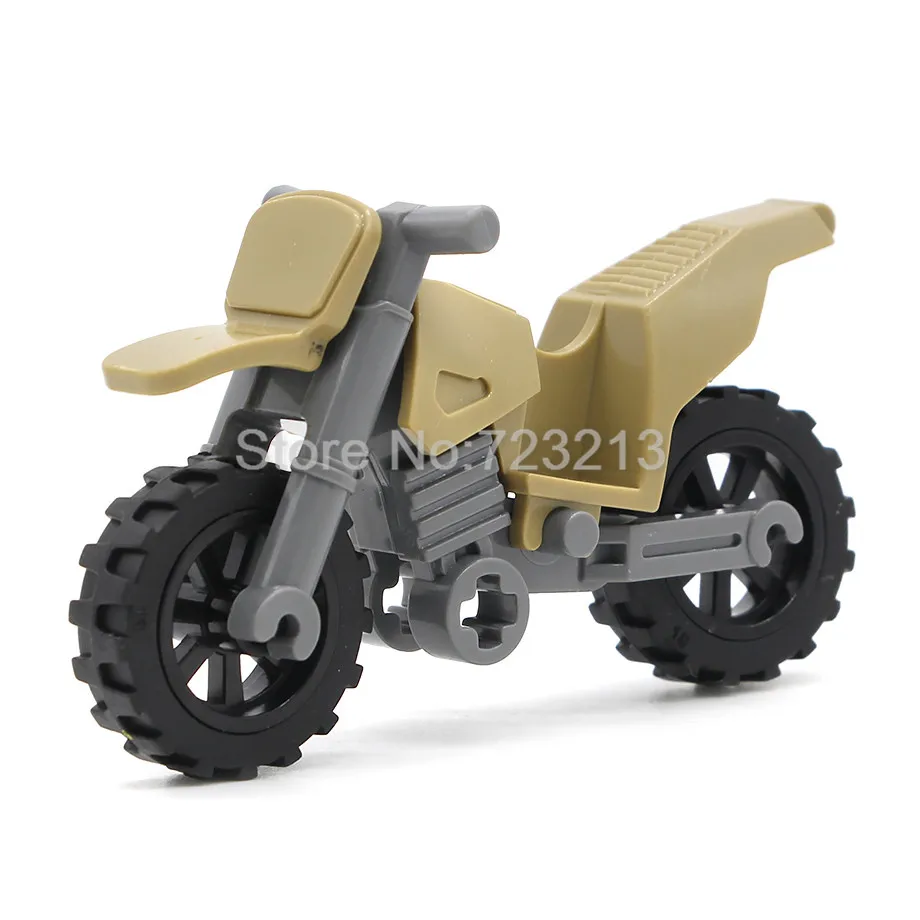 Harley Moto Одиночная транспортных средств аксессуары для мотоциклов MOC части военный спецназ город строительные блоки модель игрушки для детей - Цвет: K