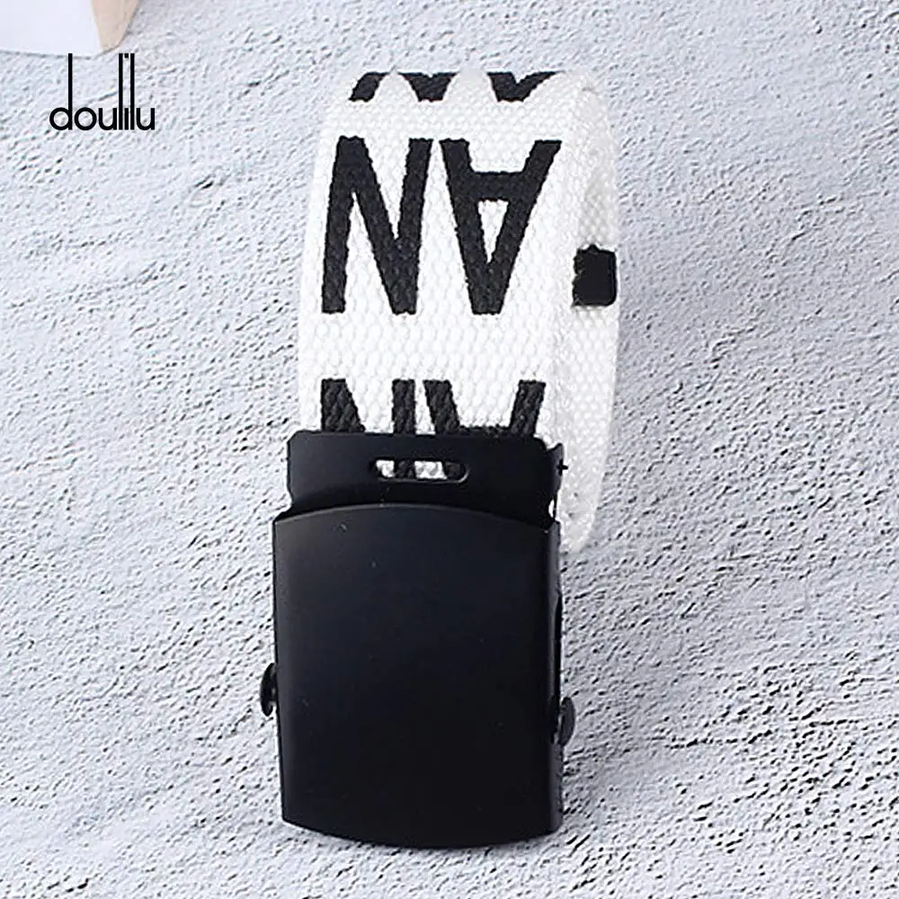 Canvas Belt 115 см нейтральный нейлоновый холщовый ремень с автоматической пряжкой, студенческий ремень, цвет, ремни для мужчин и женщин - Цвет: Canvas Belt