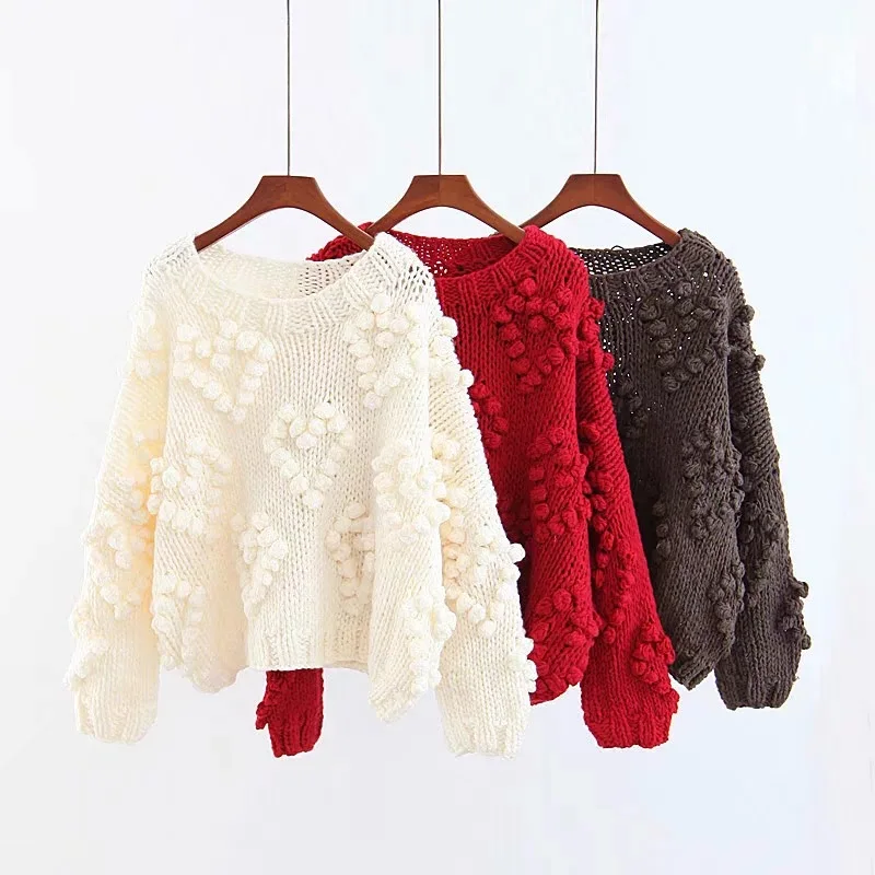 High quality Women Sweaters 2018 Fashion O-neck Long Sleeve Heart Shape Knitted Pullovers | Женская одежда