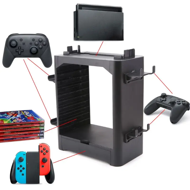 

Storage Bracket Holder Tower Carrying Stand Display Shelf Game Accessories for Nintendo Switch NS Joystick Disc Card Console