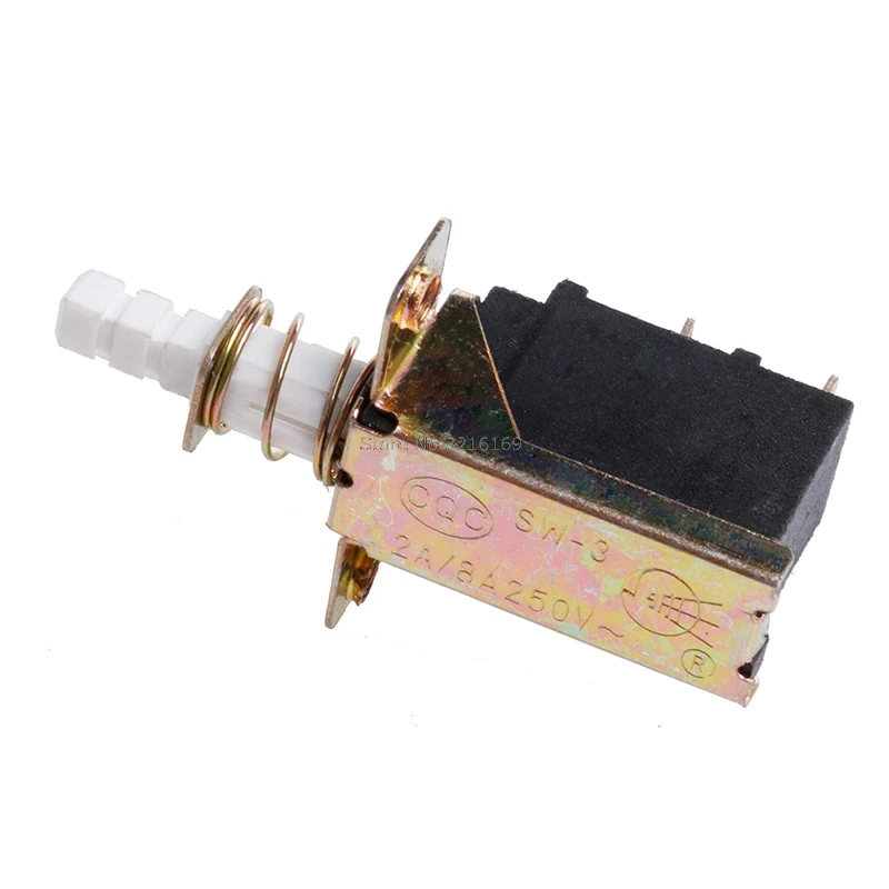 For 10 Pcs/Set AC 250V 2A/8A Latching SPST Push Button Power 2Pin Switch SW-3 Switches Promotion | Строительство и ремонт