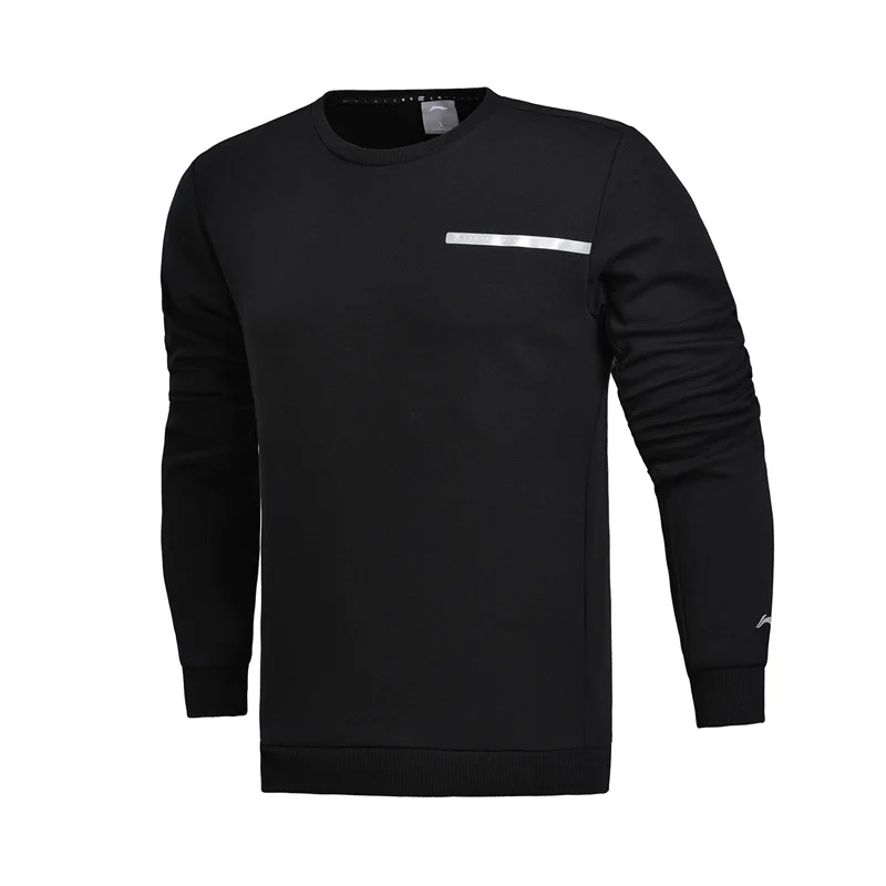 Li-Ning мужской тренировочный свитер, 70% хлопок, 30% полиэстер, комфортный, обычный крой, подкладка, спортивные топы AWDM607 MWW1338 - Цвет: AWDM607-6H
