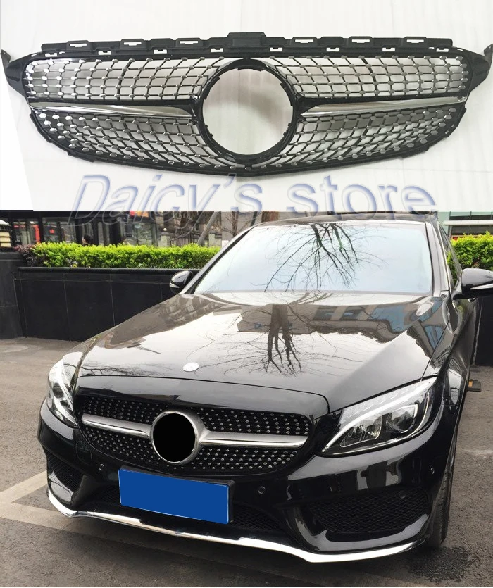 Алмазная решетка радиатора подходящая для C Class w205 c63 2014 + спортивное издание Mercedes