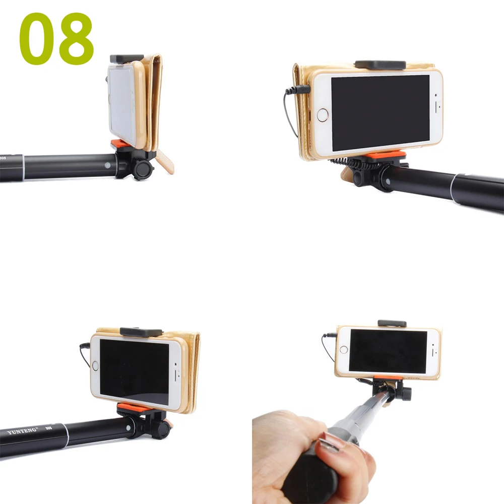 Мини проводной кабель YUNTENG 808 раздвижная селфи-палка монопод для IOS Android Iphone 6 s 5S