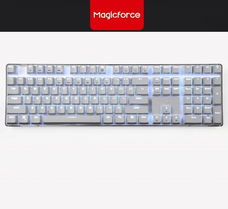 Проводная эргономичная Механическая игровая клавиатура Magicforce Crystal 108 клавишная
