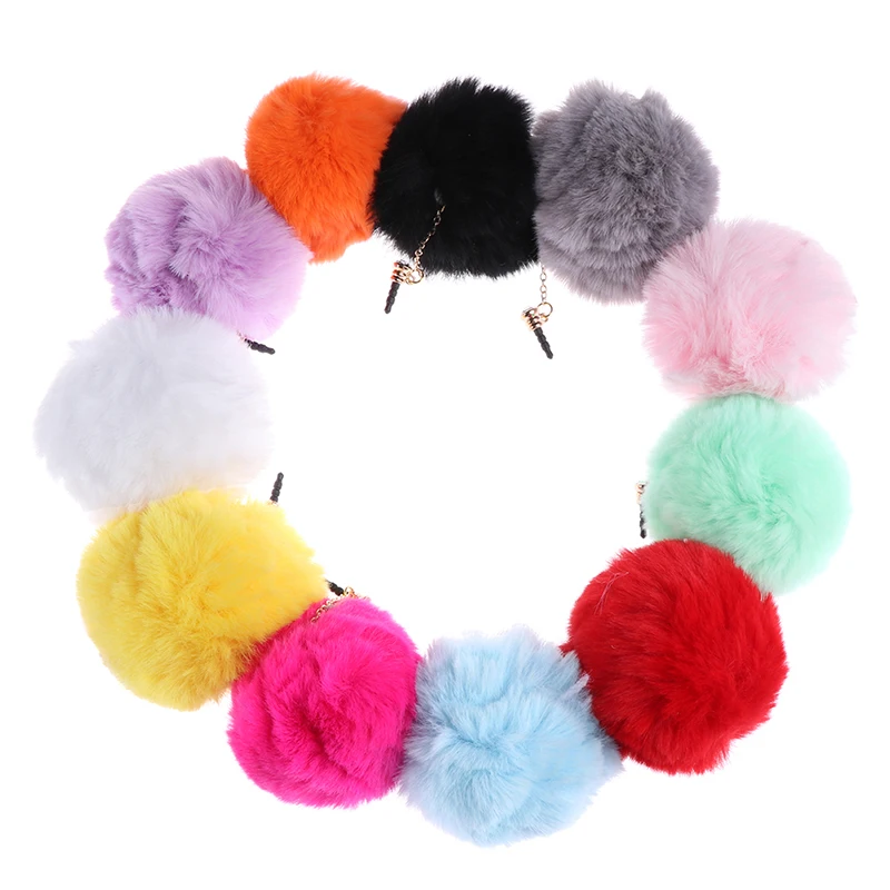 1 шт. штекер для наушников с хрустальным шариком защиты от пыли из кроличьего меха