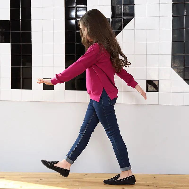 Коллекция 2016 г. осенний свитер для девочки подростка топы с длинными рукавами