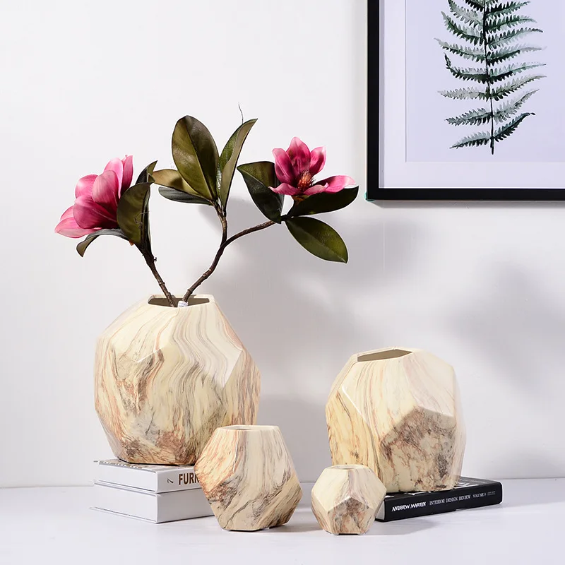 Окраски Керамика ваза для свадьбы в виде геометрических фигур декоративная дома