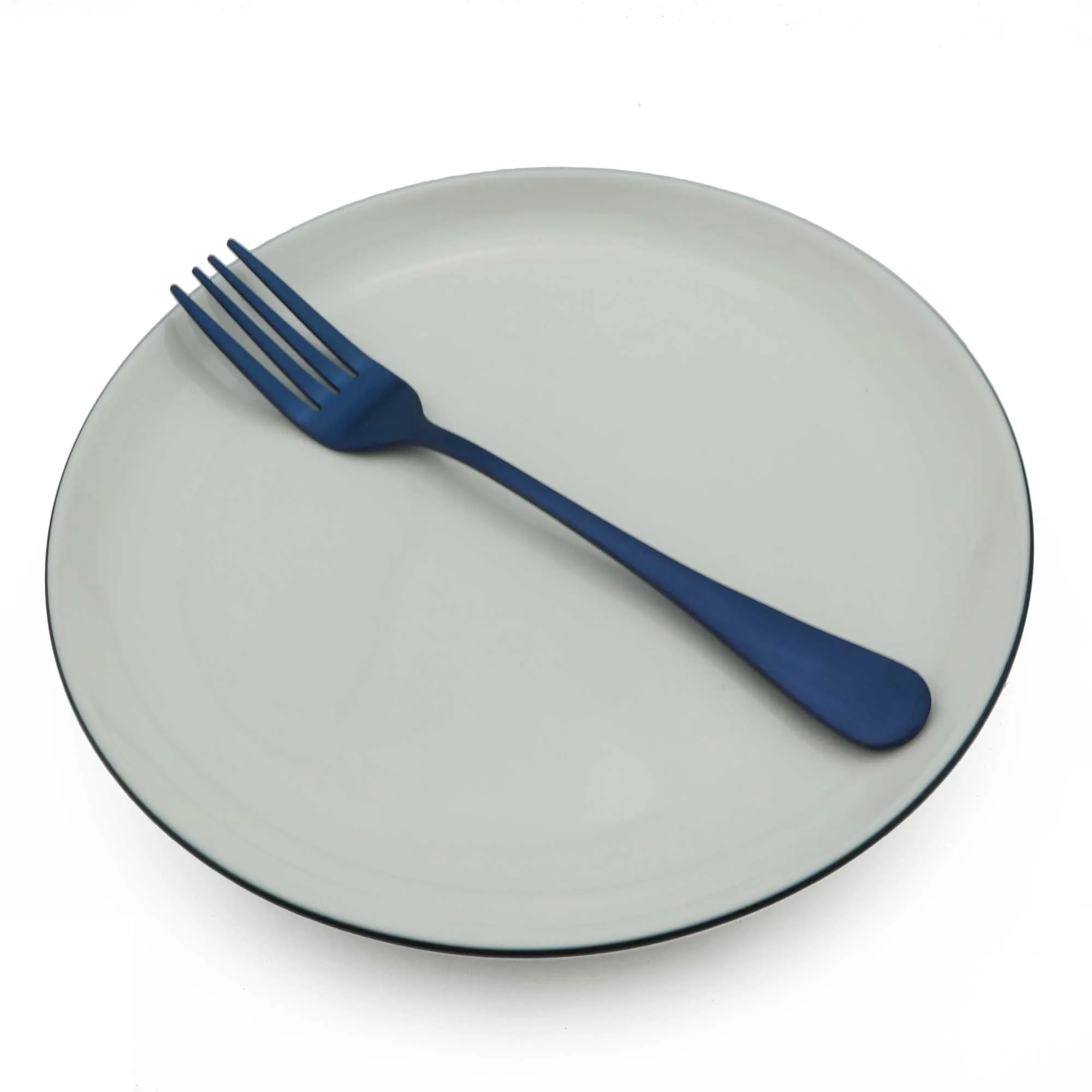 Dessert Fork 1 шт Матовый Синий Нержавеющая сталь вилка и Стейк-нож ложка Ресторан Столовый Текстиль для отеля столовые сервизы Кофе торт ложка, чайная ложка - Цвет: Dessert Fork