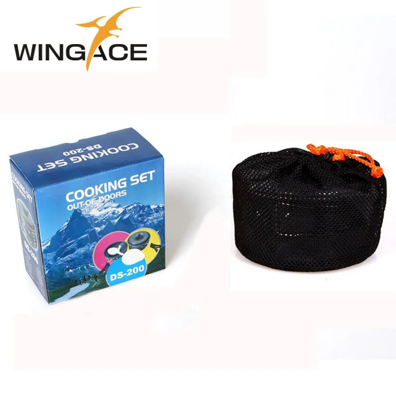 

WINGACE Outdoor Camping Walking Utensils Tea Pot Cookware Picnic Set Of Tourist Tableware Kettle Frying Handle Pan