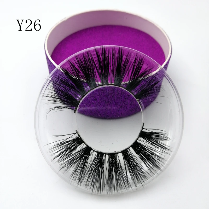 wholesale real mink eyelashes Mink private label designed Violet box natural long lashes | Красота и здоровье