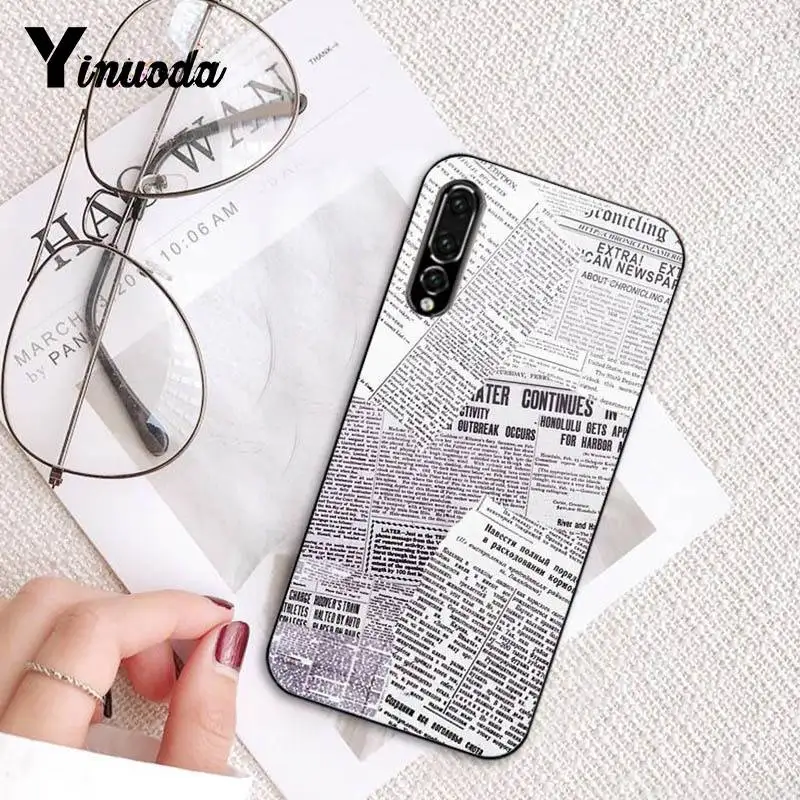 Чехол для телефона Yinuoda с изображением книги из старой газеты и музыки Huawei P9 P10 Plus