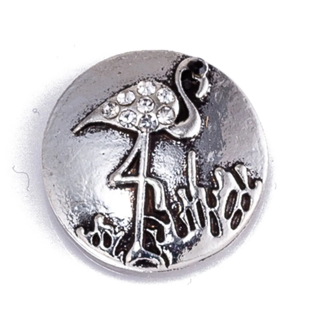 Защелкивающаяся Кнопка 18 мм с фламинго металлические защелки для фотографий