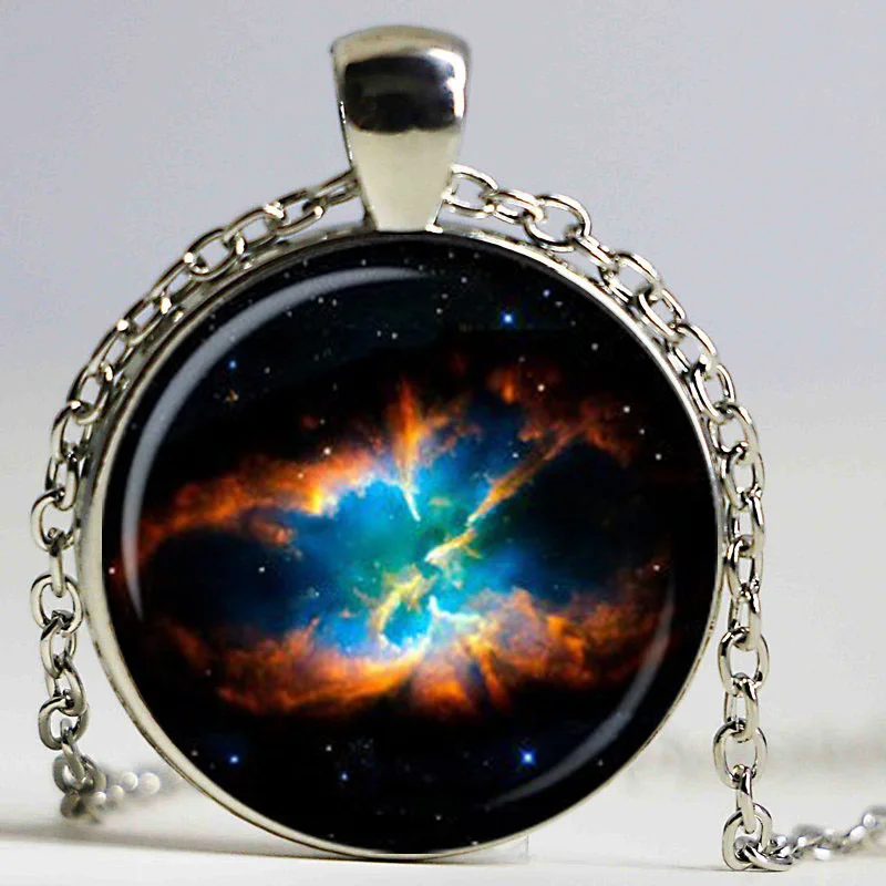 Зеленое ожерелье с подвеской дизайном Туманность|gift for her|galaxy necklacegift gifts |