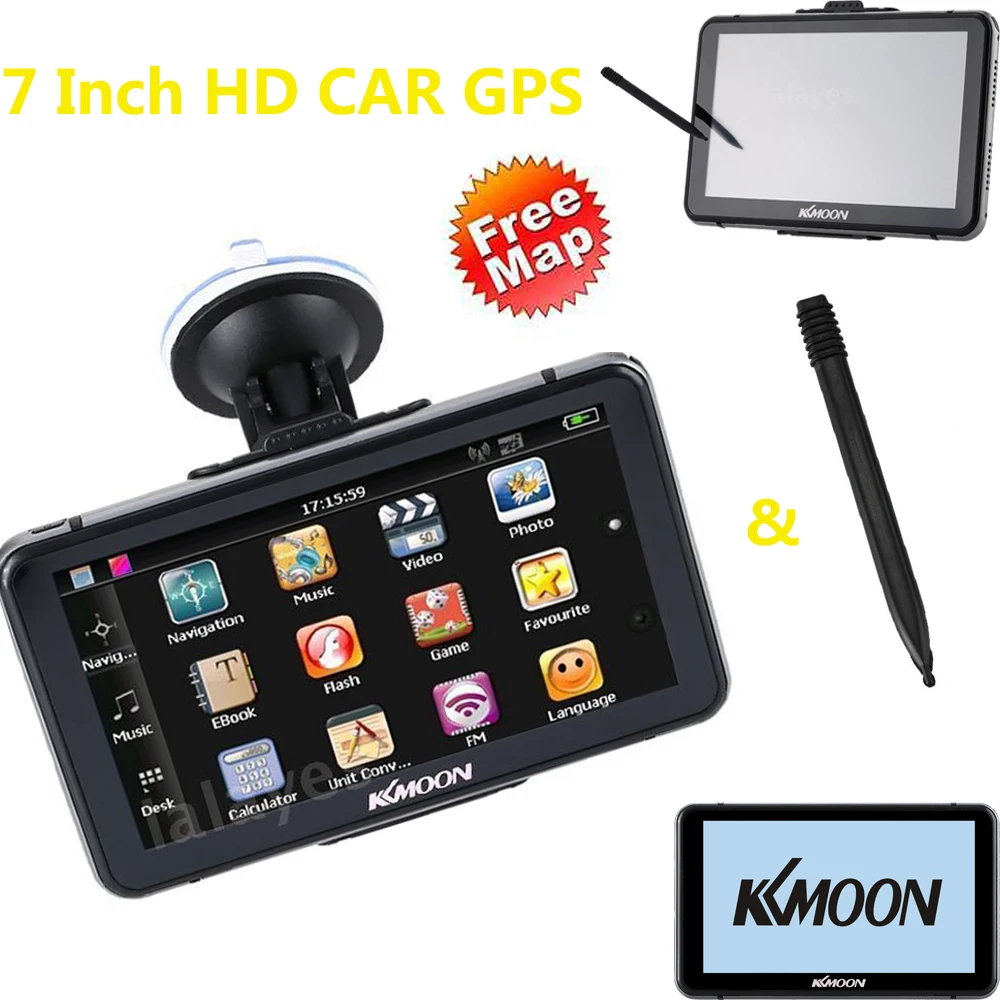 

Автомобильный GPS-навигатор KKmoon, 7-дюймовый сенсорный экран HD, европейская память 4 Гб, ОЗУ 128 Мб, mp3-видеоплеер, автомобильный GPS-навигатор, мног...