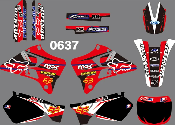 0637 3 м 4 стиля мотоцикл графическая команда графика фоны наклейки для YAMAHA YZ125 YZ250 1996 1997-2001 - Цвет: 0637