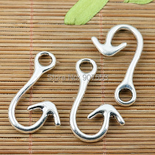 

12pcs tibetan silver tone 2sided curved arrow hook charms EF1998