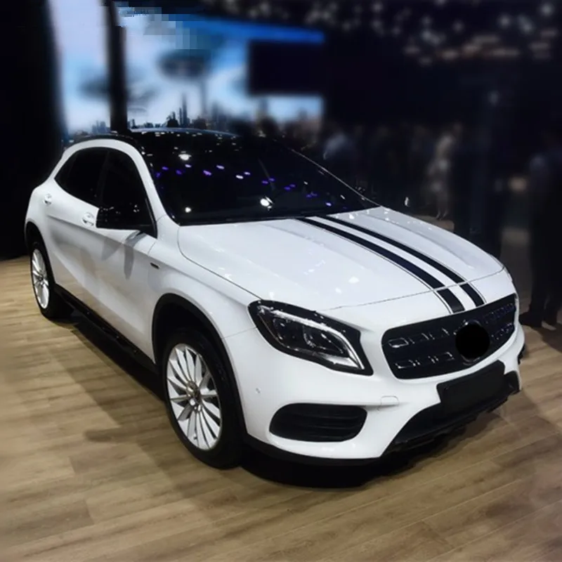 

Car Hood Stickers Sport Racing Strips Vinyl Decal Auto Body Sticker For Mercedes Benz Exterior Modified