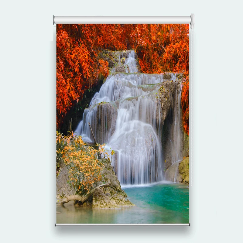 Современные занавески для гостиной под заказ роликовые жалюзи водопад ландшафт