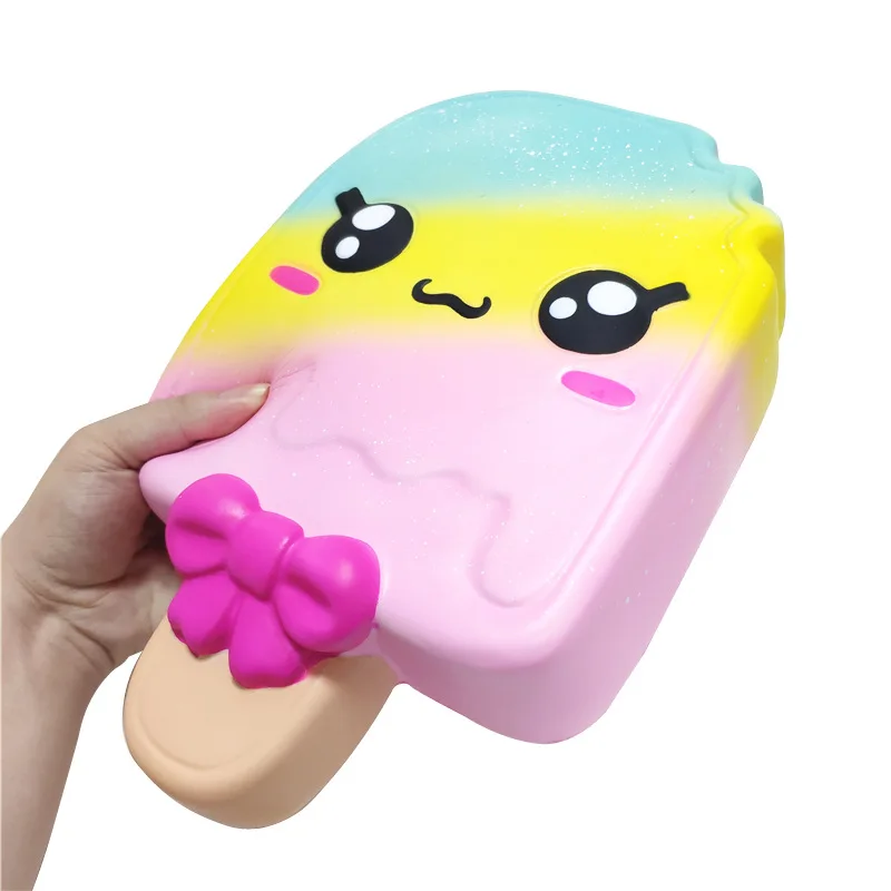 Бесплатная доставка 2 шт много-мягкими PU игрушки 28 см jumbo мороженое редко мягкими
