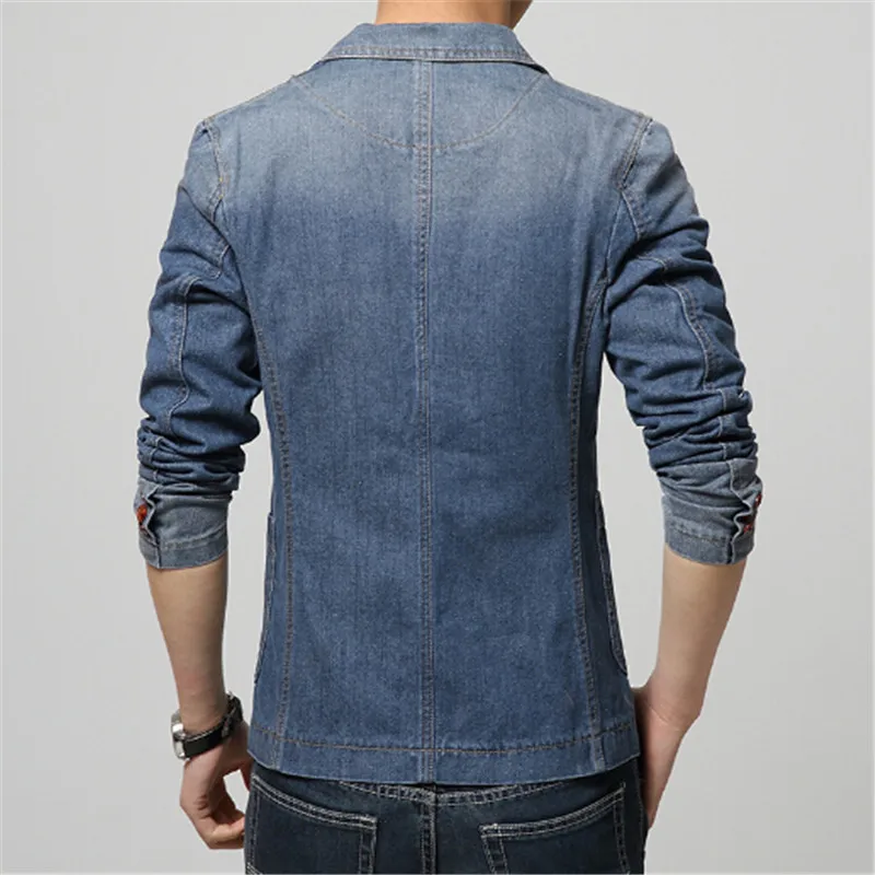 

HOT 2016 New Spring Fashion Brand Men Blazer Men Trend Jeans Suits Casual Suit Jean Jacket Men Slim Fit Denim Jacket Suit Men