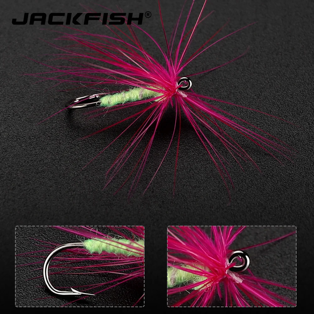 JACKFISH 40 шт. форель Nymph Fly рыболовная приманка сухие/влажные мухи Nymphs ледовая