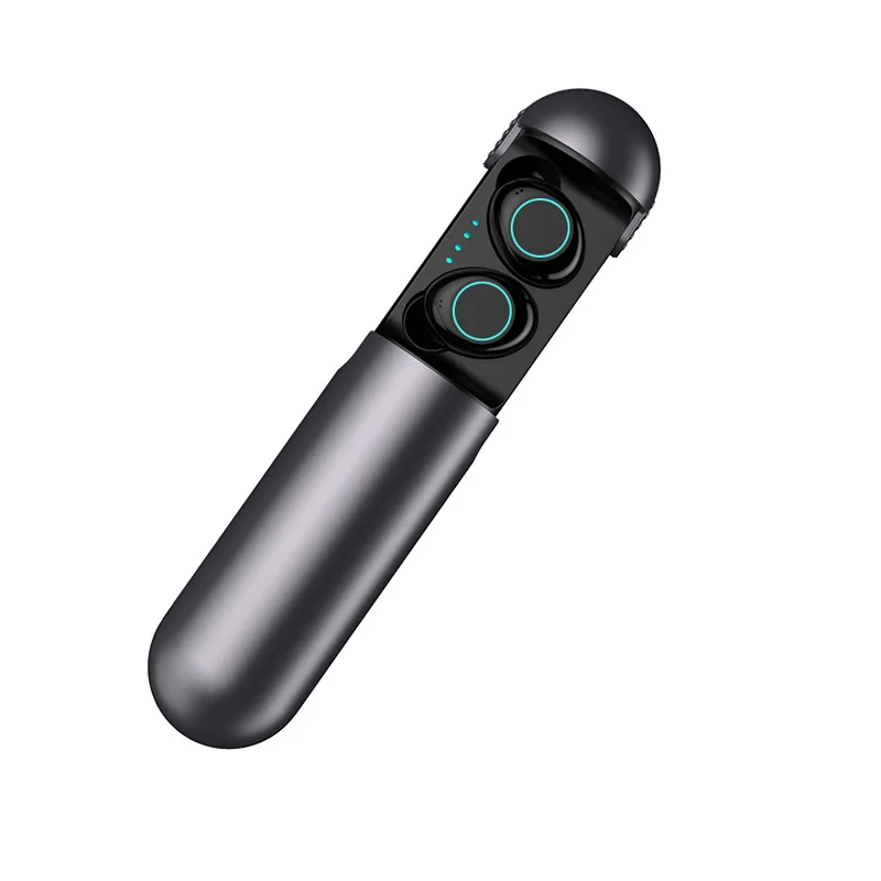 СПЦ 5,0 Bluetooth наушники Беспроводной гарнитура наушники беспроводные IPX7 Водонепроницаемый наушники стерео динамик с загрузочной коробки - Цвет: Черный