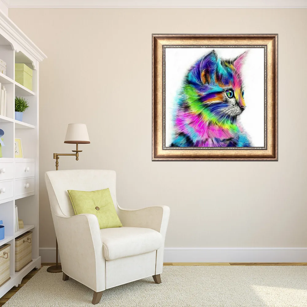 5d бриллианты окрашенные цветной Кот кулак Алмазная дрель круглая дрель|drill drill|drill