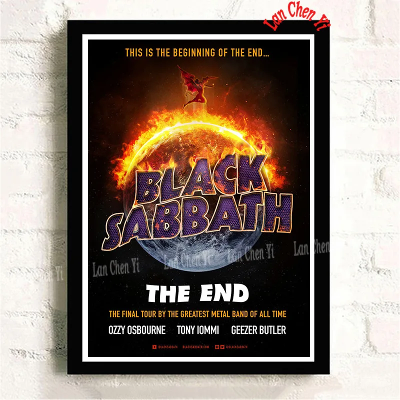 Бургундия Black Sabbath музыка белая мелованная бумага настенные плакаты наклейки украшения дома хорошее качество принты - Цвет: Бургундия