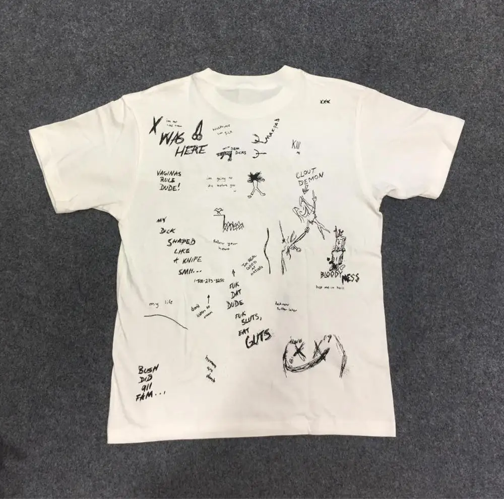 19SS Новейшая летняя футболка с принтом месть xxxtentacion надписью Don't Kill scrawl в стиле