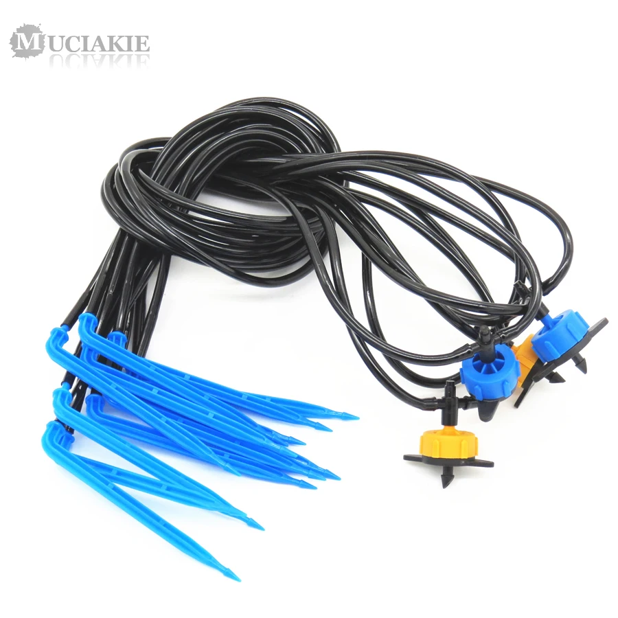 

MUCIAKIE Drop Irrigation System for Bonsai Spider Distribution Assembly with 2/4 Elbow Arrow Dripper 2/8 L/H Drip Emitters Kits