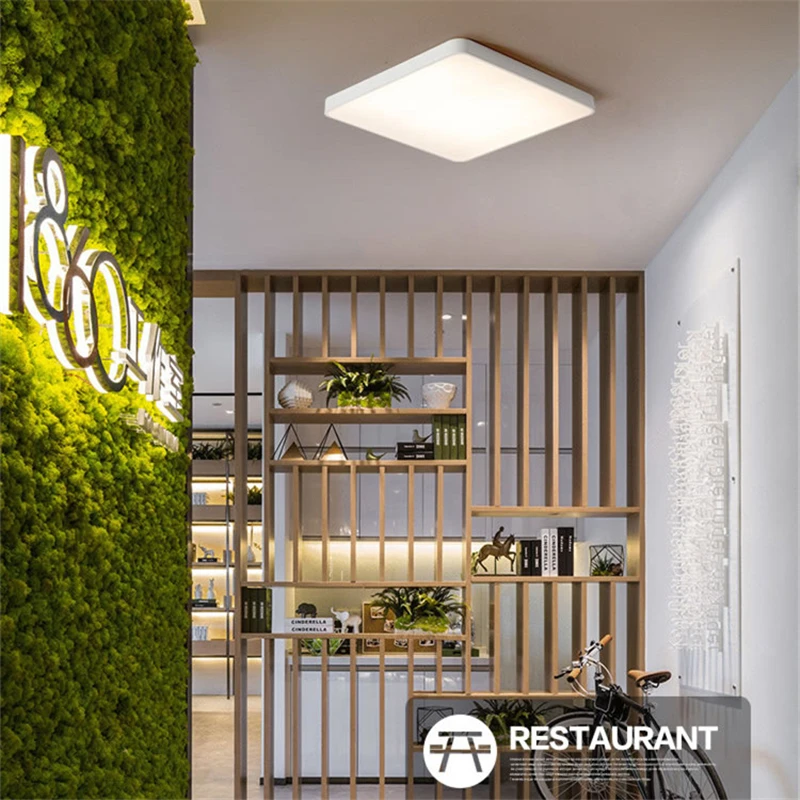 Moderno LED cuadrado luces de techo Ultra-delgada 5CM sala de Luminaria LED lámpara de techo para habitación dormitorio cocina restaurante Bar