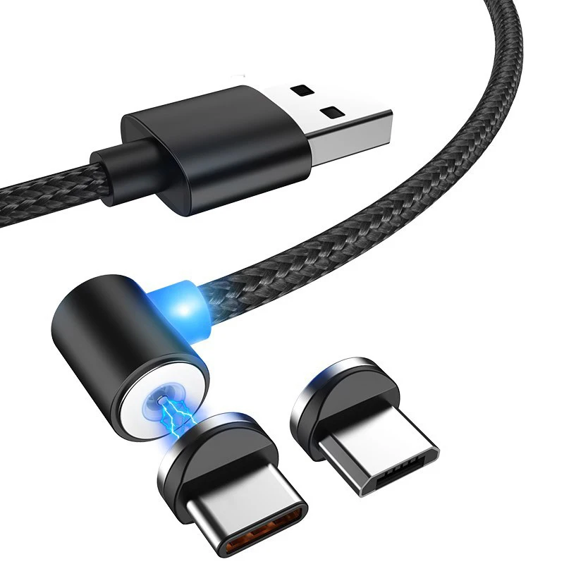 Магнитный зарядный кабель L Line типа C 2 1 А 90 градусов Micro USB для шнура быстрое