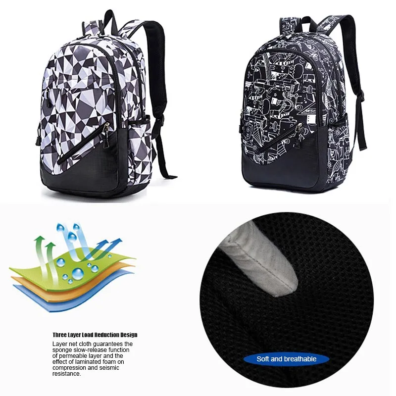 Outdoor Backpack Waterproof Large capacity Lightweight Knapsack Schoolbag Fashion City Jogging Bags for Student XR-Hot